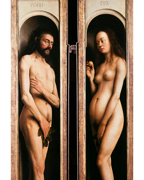 Alamy The Ghent altarpiece is revered for its realistic depictions, as with its portrayal of Adam and Eve (Credit: Alamy)