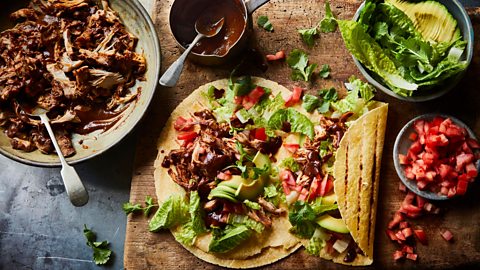 Chocolate is a good flavour match for poultry and chilli. Try it in this chicken taco recipe. 