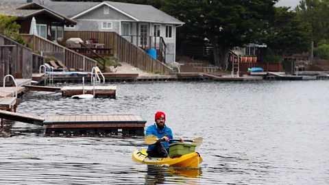 Paul Chinn/Getty Images Rising sea levels may soon swamp low-lying coastal settlements such as Stinson Beach in California (Credit: Paul Chinn/Getty Images)