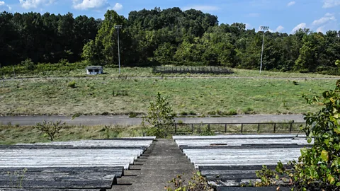 Stephanie Keith/Getty Images The high school football ground in Cheshire now lies abandoned following the 2002 buyout (Credit: Stephanie Keith/Getty Images)