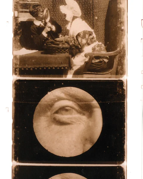 Screen Archive South East, University of Brighton Grandma’s Reading Glass (1900) includes the first use of the close-up – this shows the actual edit between shots (Credit: Screen Archive South East, University of Brighton)