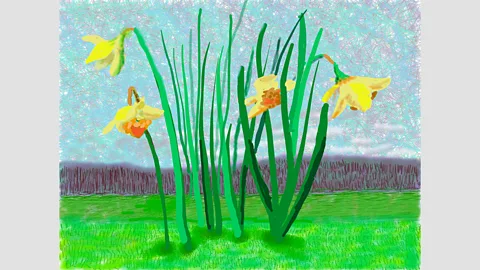 David Hockney The Royal Academy features David Hockney's latest nature paintings, created using an iPad, such as No 118, 16th March 2020 (Credit: David Hockney)