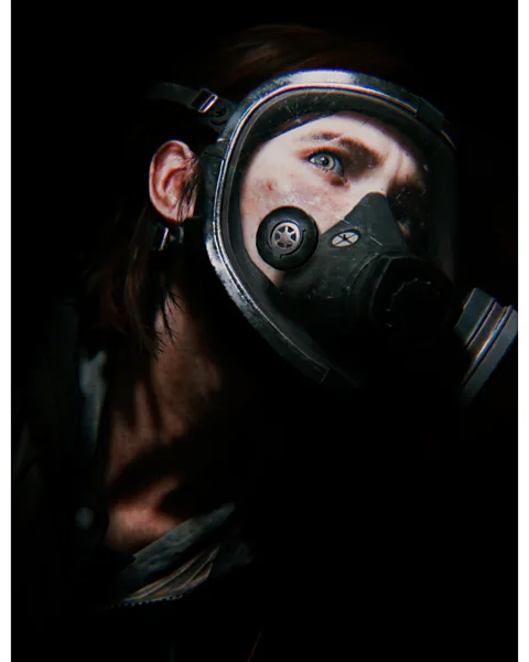 Megan Reims/Naughty Dog Reims' shot of the heroine of The Last of Us 2 in a gas mask reflected the darkness she felt following her father's death (Credit: Megan Reims/Naughty Dog)