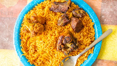Osarieme Eweka/Getty Images The classic rice dish cooked in a flavourful tomato-based sauce is popular throughout West Africa (Credit: Osarieme Eweka/Getty Images)