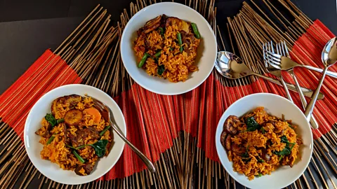 Patti Sloley Jollof rice is a popular dish at parties, ceremonies and weddings across West Africa (Credit: Patti Sloley)