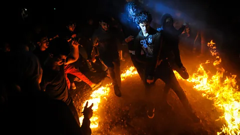 Getty Images Mahraganat music is frequently performed at street parties, but attempts have been made to ban it (Credit: Getty Images)
