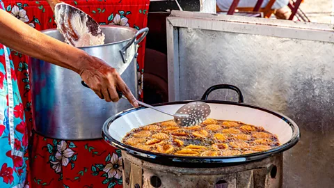Criade Comunicacao e Design/Getty Images Acarajé are typical Afro-Bahian fritters made of black-eyed peas (Credit: Criade Comunicacao e Design/Getty Images)