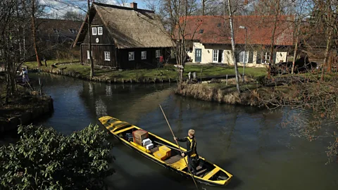 Sean Gallup/Getty Images The post has been delivered by a gondola-like boat for the past 124 years in the Spreewald (Credit: Sean Gallup/Getty Images)