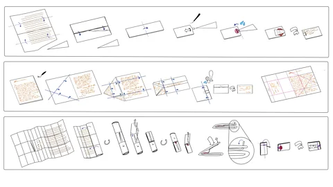 Unlocking History Research Group Three different ways of locking a letter (Credit: Unlocking History Research Group)