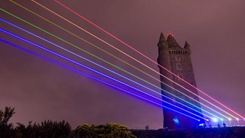 Laser lights at Scrabo Tower, Newtownards