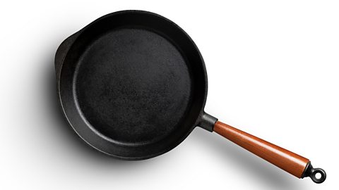 Pan with wooden handle