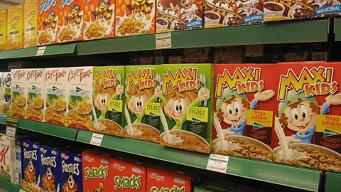 Getty Images A range of breakfast cereals aimed at children in Spain (Credit: Getty Images)