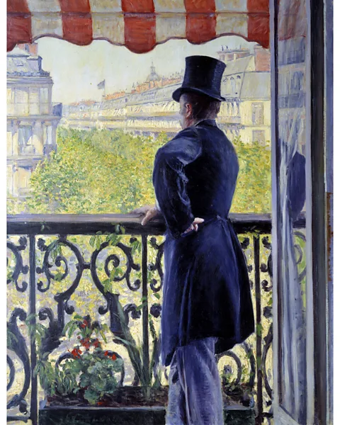 Getty Images Man on a Balcony (1880) by Gustave Caillebotte portrays the thrill of city life on a spring day (Credit: Getty Images)