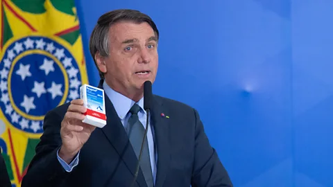 Andressa Anholete/Getty Images Some politicians, such as Brazil's president Jair Bolsonaro, have touted ineffective remedies such as chloroquine as Covid cures (Credit: Andressa Anholete/Getty Images)