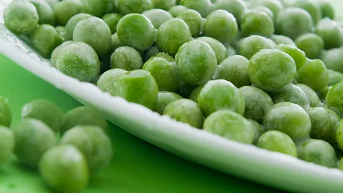 Thomas Eyedesign/Getty Images Flash freezing food stopped the creation of large ice molecules which tended to damage the food and flavour (Credit: Thomas Eyedesign/Getty Images)