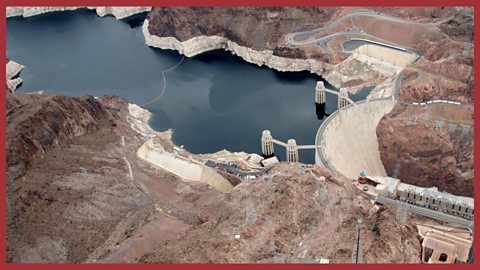 Image: a dam holding back water