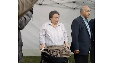 Paula Markert Hatice Taşköprü, mother of Süleyman Taşköprü, the third NSU murder victim, 2014, Tasköprüstraße, Hamburg by Paula Markert (Credit: Paula Markert)