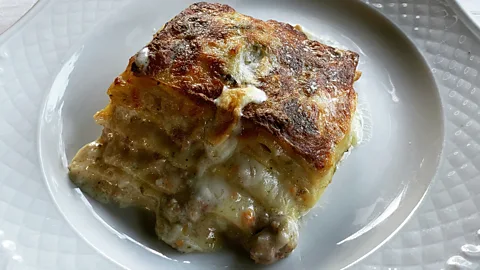 Paolo Magnanimi Patina Cotidiana, a tomato-less predecessor to lasagne, is one of the signature dishes at Hostaria Antica Roma (Credit: Paolo Magnanimi)