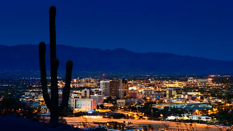 Getty Images The city of Tucson, Arizona, has dimmed its streetlights to reduce light pollution, but the bulk of it comes from other sources (Credit: Getty Images)