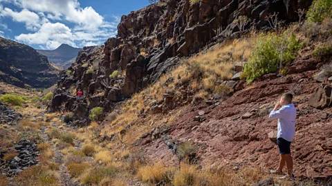 Richard Franks Two boys whistling in the Barranco de Ávalo ravine, La Gomera