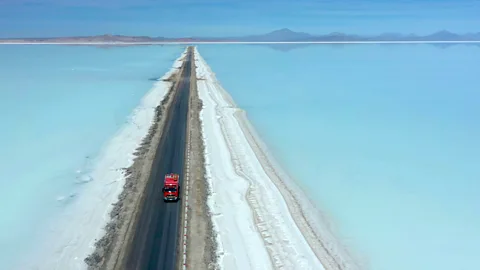 Pablo Cozzaglio/Getty Images The Salar de Uyuni salt flat in Bolivia holds what is perhaps the world's biggest single deposit (Credit: Pablo Cozzaglio/Getty Images)