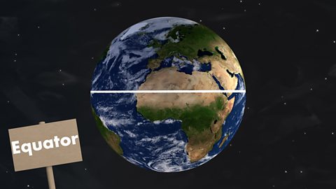 The Equator dividing Earth into two parts