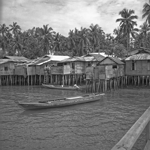 Geoffrey Benjamin Singapore's last Orang Laut settlement, on Pulau Seking, was demolished in 1993 and the island merged with Pulau Semakau to become a landfill (Credit: Geoffrey Benjamin)