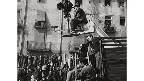 Jet Films/Alamy Berlanga on the set of Plácido – his signature as a filmmaker is the combined use of long takes and crowds (Credit: Jet Films/Alamy)