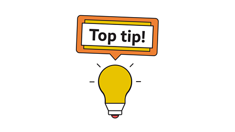 Top tip with a picture of a light bulb