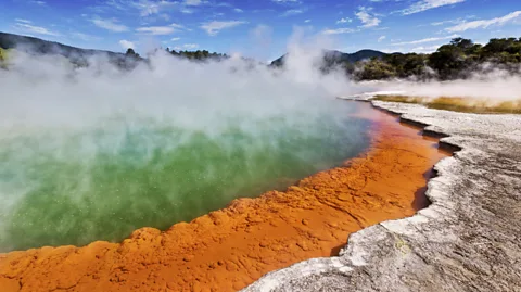 Jesper Bülow/Getty Images The Waiotapu geothermal area is home to some of New Zealand's most unique geothermal and volcanic features (Credit: Jesper Bülow/Getty Images)
