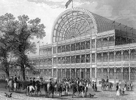 A drawing of the Crystal Palace.