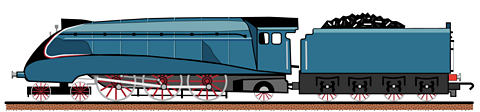 A tv Bitesize graphic of the Mallard locomotive.