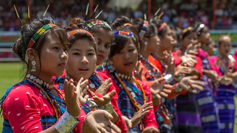 Getty Images Lakhum Mossang invented a script in 1990 that could be used by Tangsa tribes to record their languages (Credit: Getty Images)