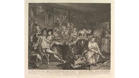 Met Museum Hogarth's "Modern Moral Subjects" – including A Rake's Progress (The Tavern Scene, pictured) – were a revolution in art that still resonate today (Credit: Met Museum)