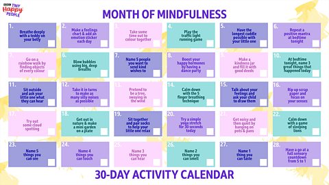 Download our mindful activity calendar