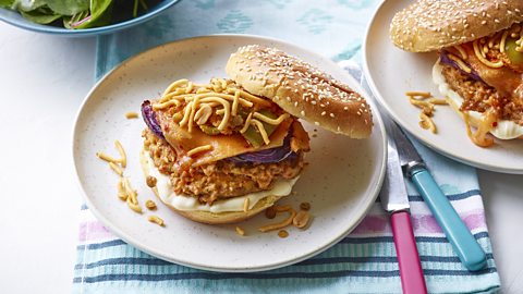 Click or tap to get the Bombay mix burger recipe
