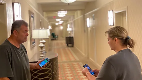 Ross Kenneth Urken The author recruited a team of professional ghost hunters during his stay at the Skirvin (Credit: Ross Kenneth Urken)