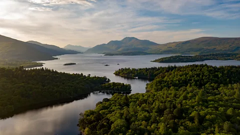 Sky View Video/Getty Images The Narrows separates Inchconnachan and Inchtavannach and is considered jewel of the Loch (Credit: Sky View Video/Getty Images)