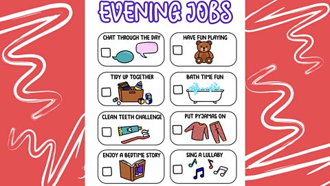 Download our interactive evening routine chart