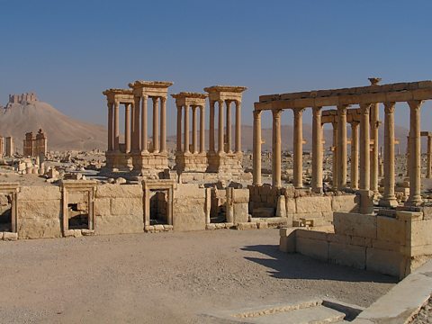 The Roman remains of Palmyra in modern day Syria.