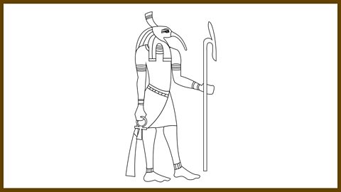 The god Thoth to colour in