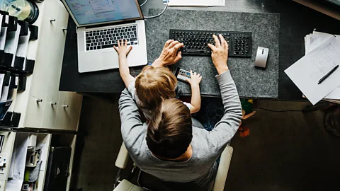 Getty Images Bringing up children without the wider support network provided by family and friends can be particularly stressful (Credit: Getty Images)