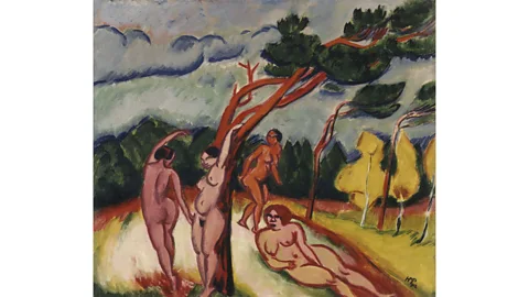 Estate of Hugo Simon Max Pechstein's 1912 painting, Nudes in a Landscape, was restored to the heirs of its Jewish owner in 2021 (Credit: Estate of Hugo Simon)