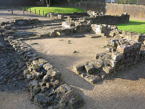 Remains of the Roman baths at Bearsden, north of Glasgow.