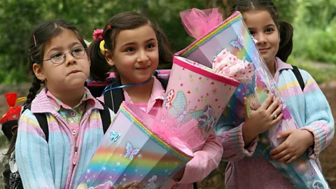 German "school cones" are carefully chosen to reflect the child's favourite colour, hobbies and stories (Getty Images)