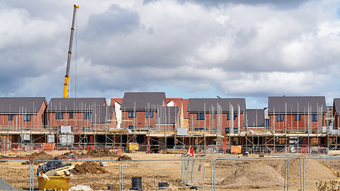 Newly built homes in a residential estate in England.