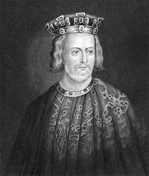 A portrait of King John.