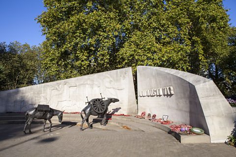 The Animals in War Memorial in Hyde Park, London.