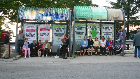 Folke Kobberling/Martin Kaltwasser 'Waste' plastic cups are being turned into bus shelter roofs in Italy (Credit: Folke Kobberling/Martin Kaltwasser)