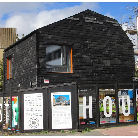 Duncan Baker-Brown This 'waste house' at the University of Brighton was built using over 90% waste materials (Credit: Duncan Baker-Brown)